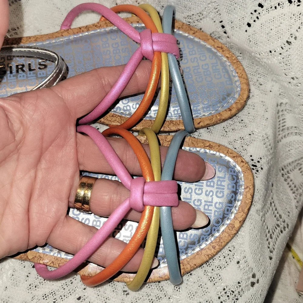 BCBG GIRLS Multicolor Strappy Sandals. NIB
